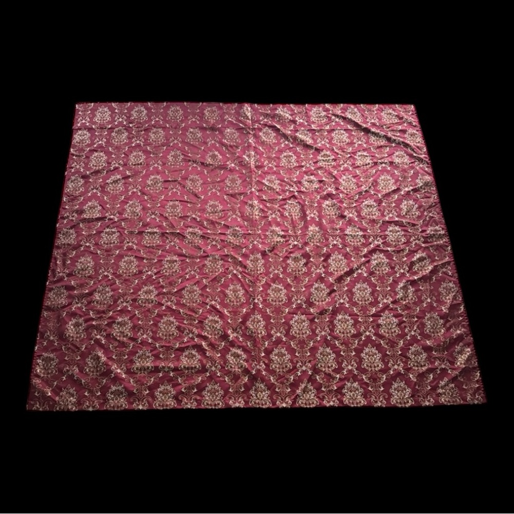 NWOT | Two Curtains | 71” x 71 1/2” | Elegant Red and Gold Patterned